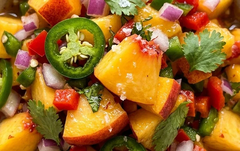 Sweet & Spicy Peach Salsa Canning Recipe