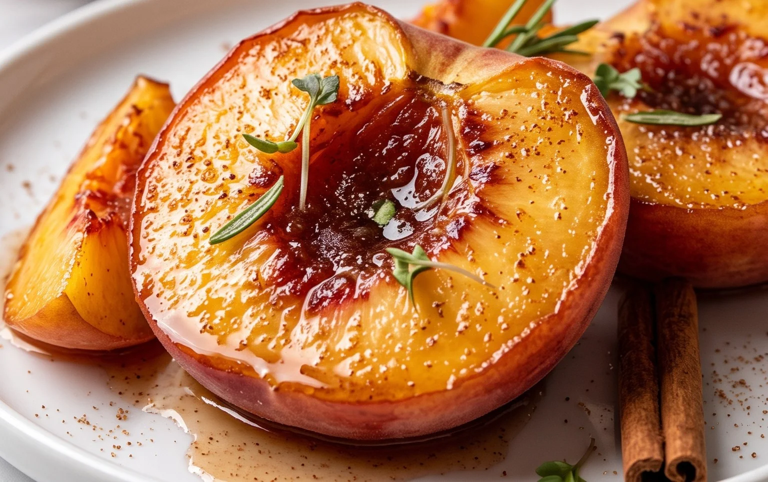 Cinnamon Sugar Baked Peaches