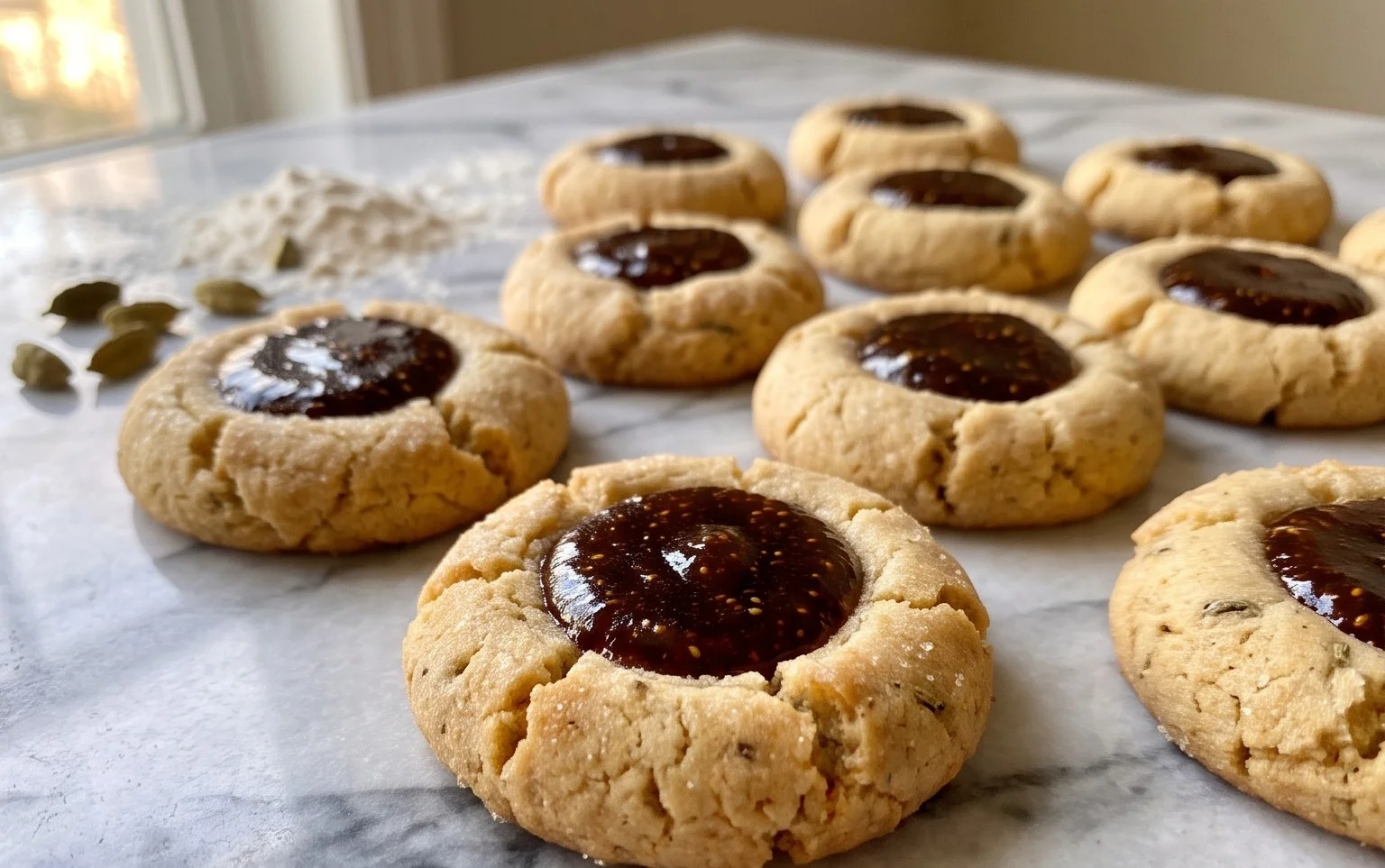 Cardamom Fig Thumbprint Cookies